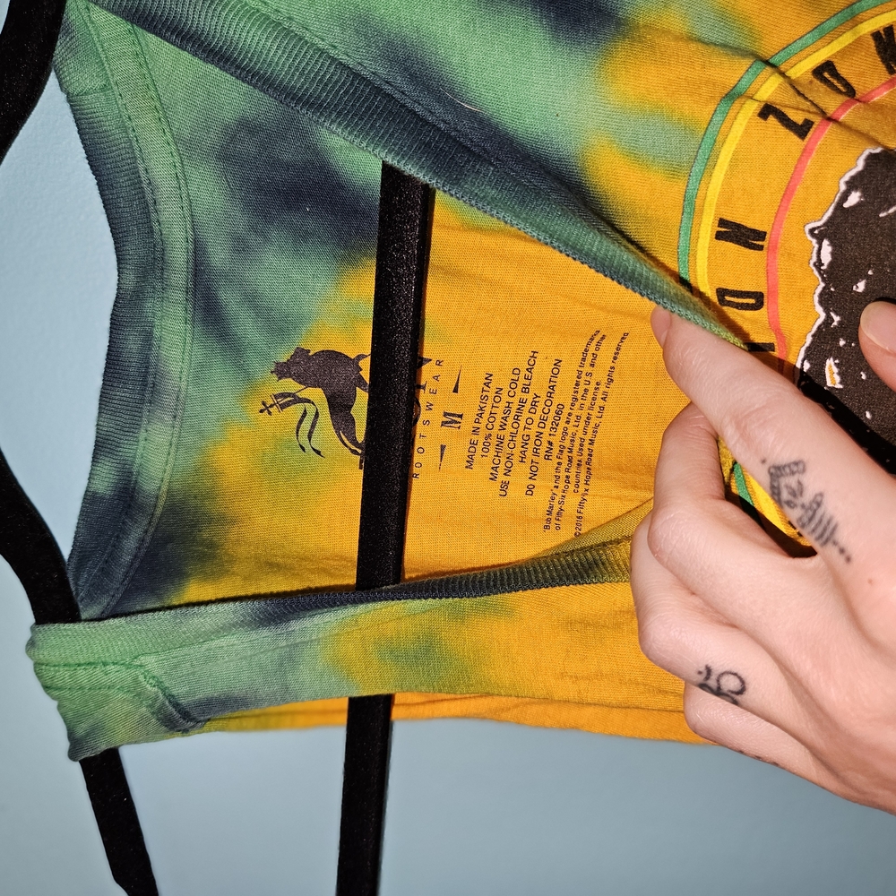 Bob Marley Tie-Dye Fringe Tank Top - Picture 3 of 3